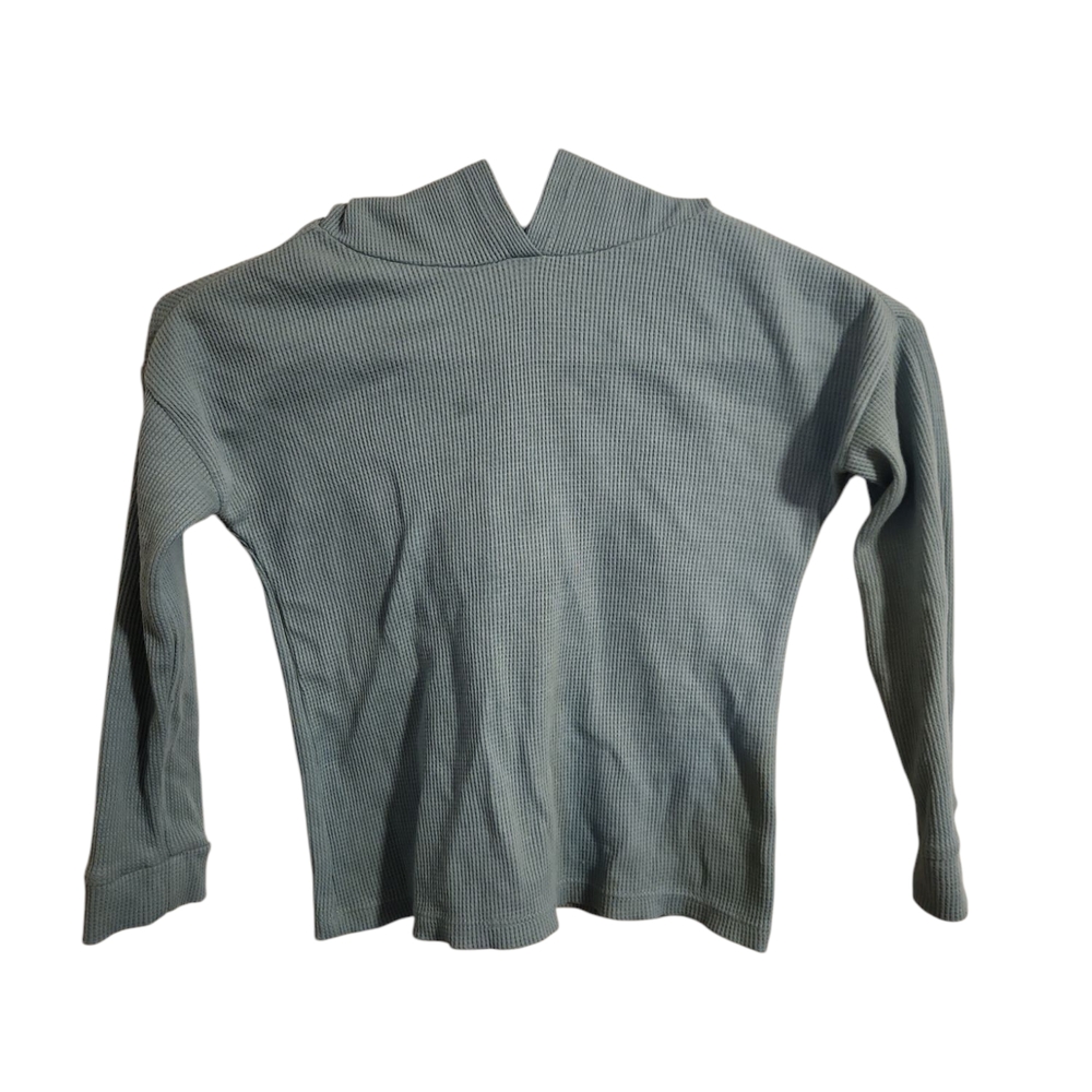 Green Ribbed Long Sleeve Top